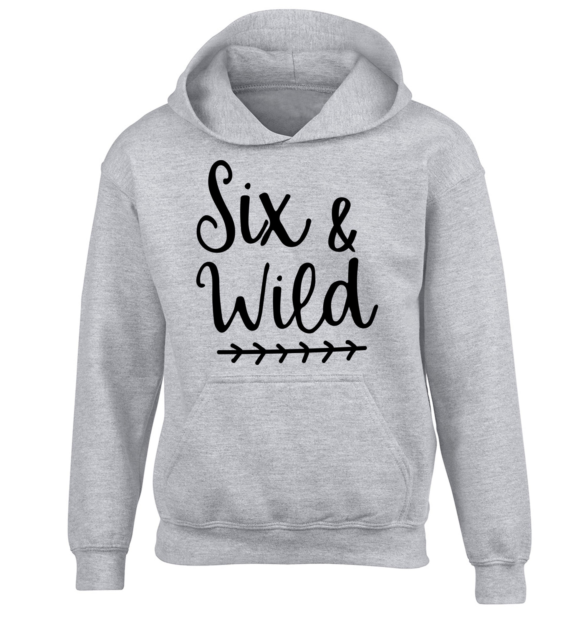 Six and wild children's grey hoodie 12-13 Years
