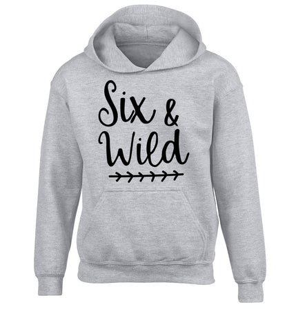 Six and wild children's grey hoodie 12-13 Years