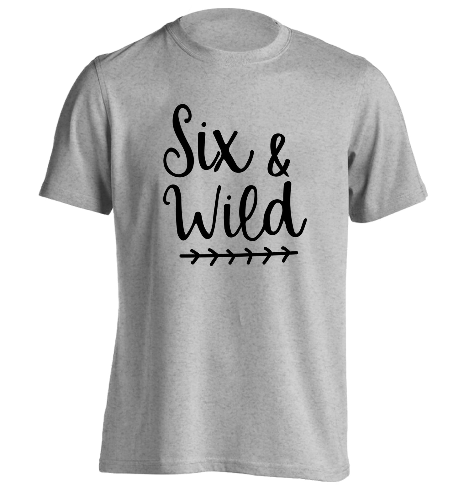 Six and wild adults unisex grey Tshirt 2XL