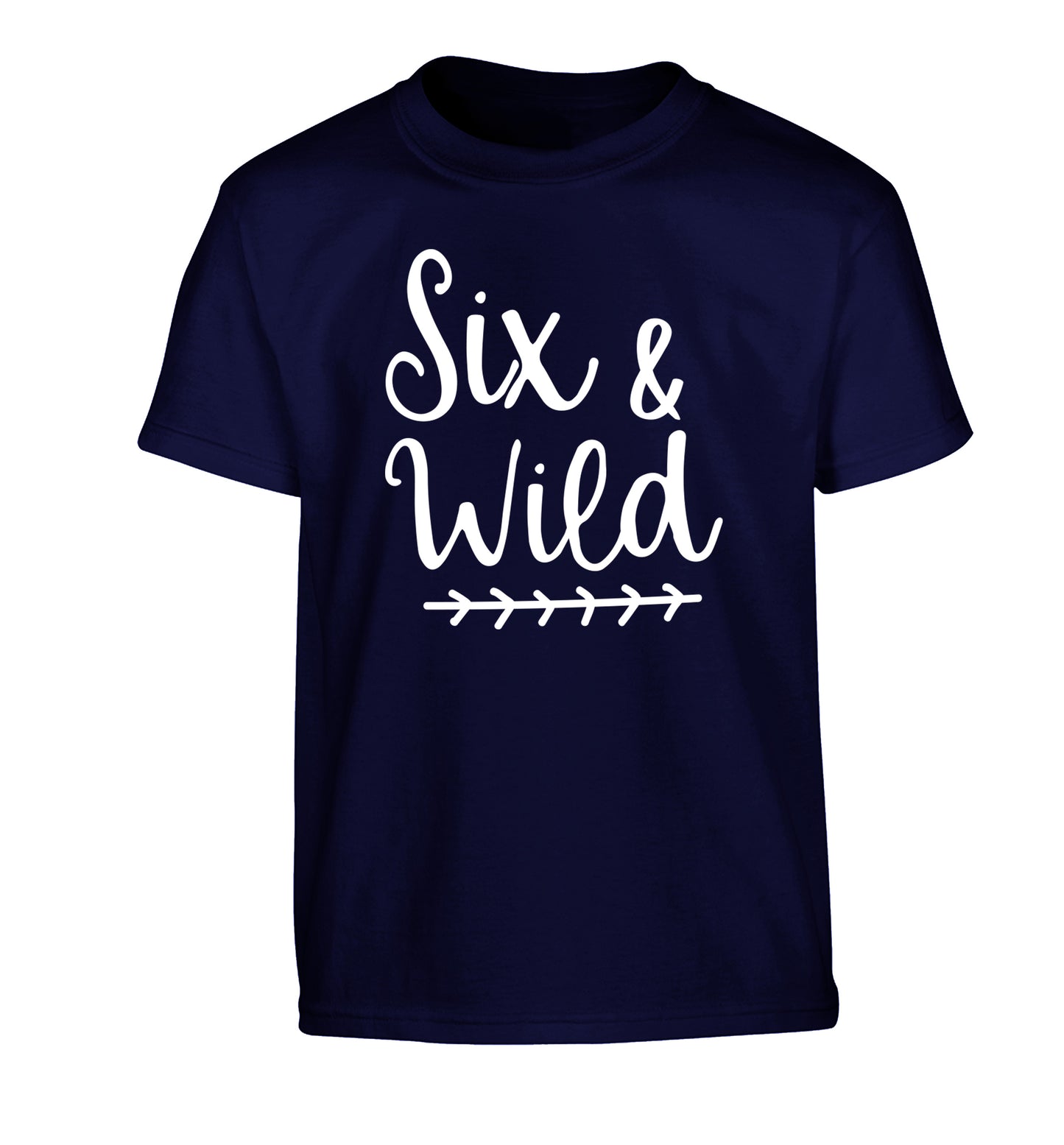 Six and wild Children's navy Tshirt 12-13 Years