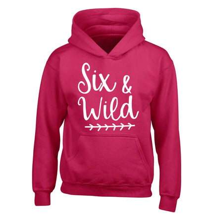 Six and wild children's pink hoodie 12-13 Years