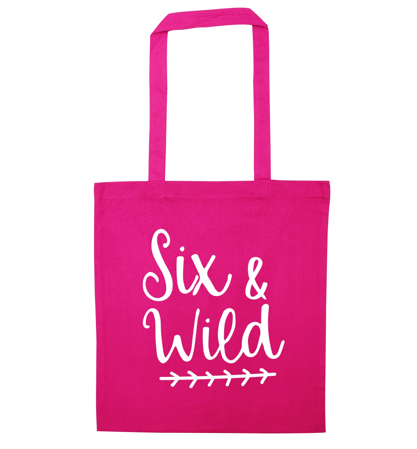 Six and wild pink tote bag
