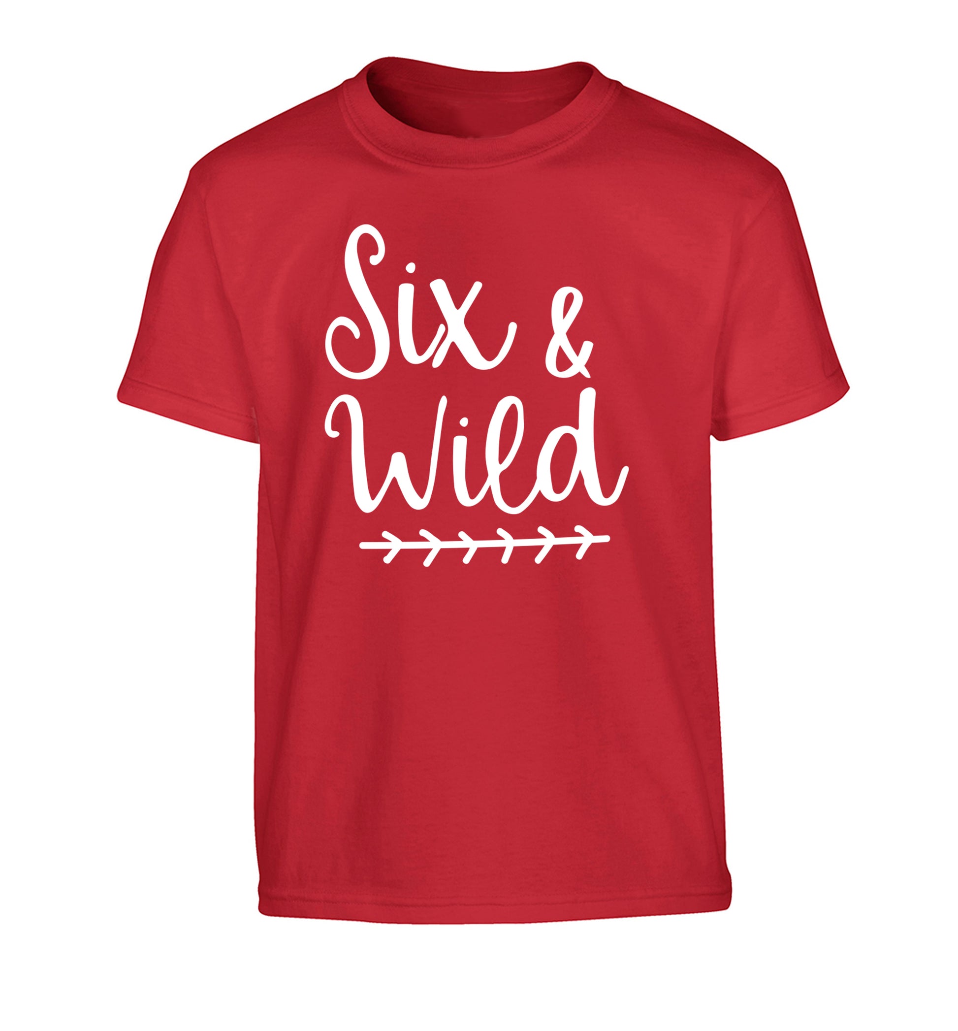 Six and wild Children's red Tshirt 12-13 Years