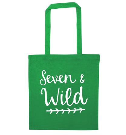 Seven and wild green tote bag