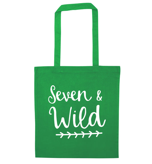 Seven and wild green tote bag