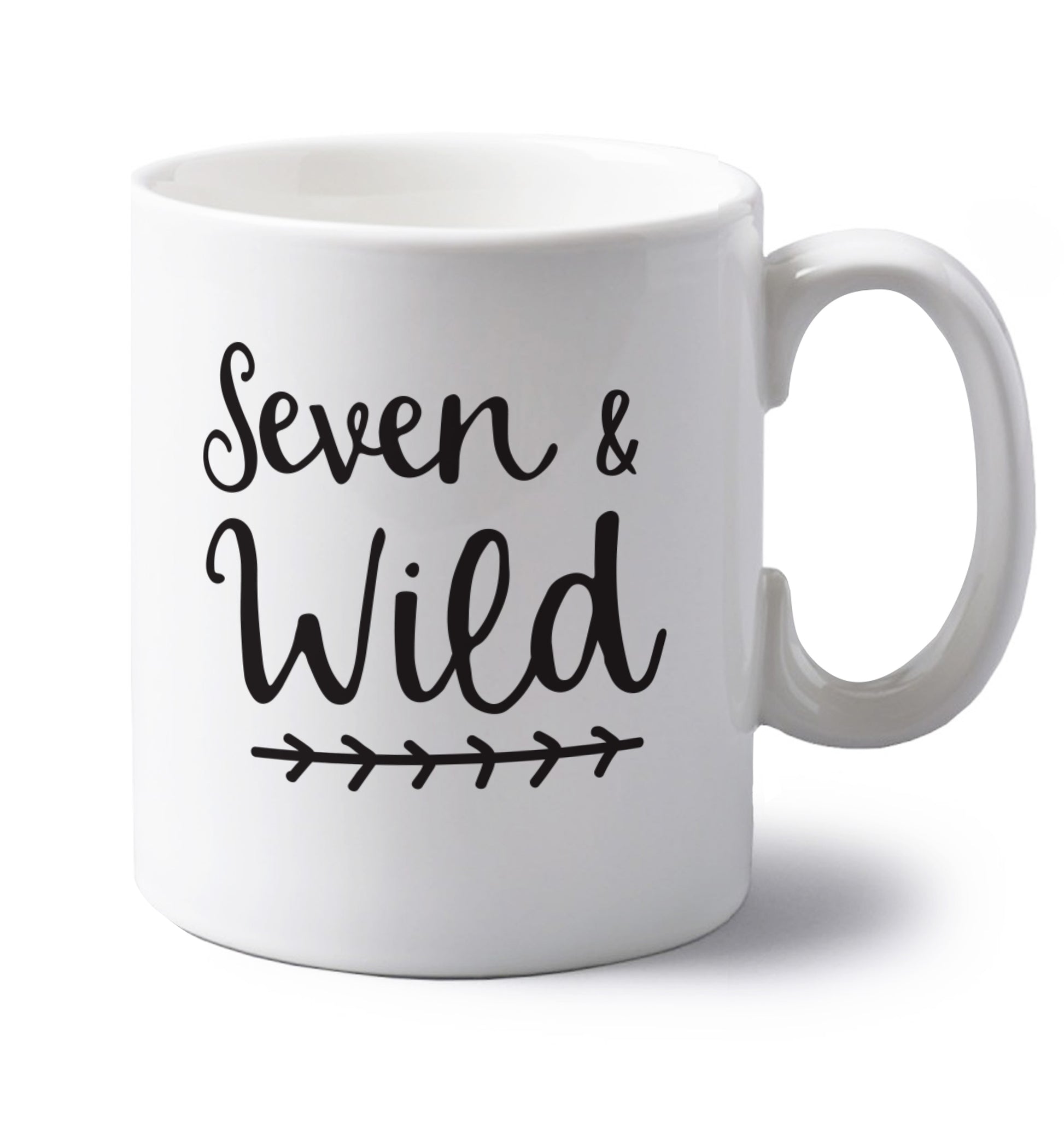 Seven and wild left handed white ceramic mug 