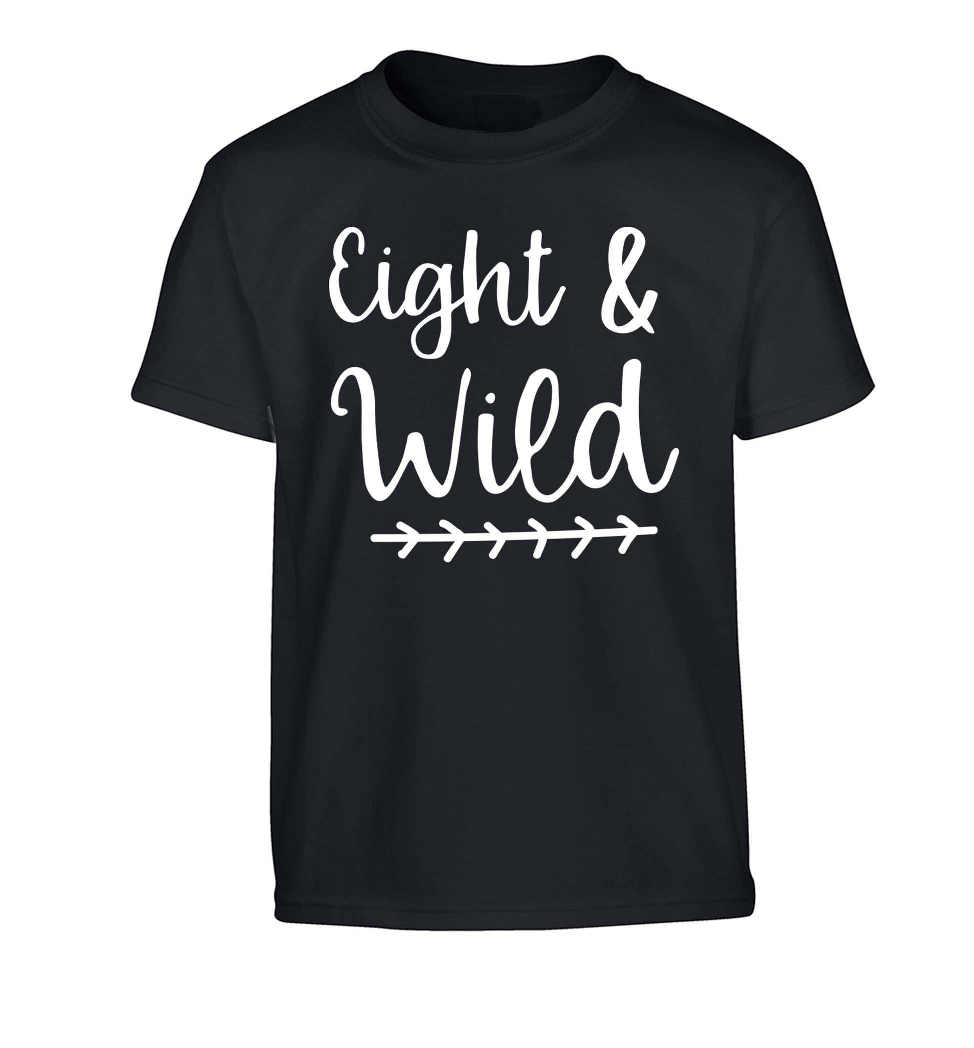 Eight and wild Children's black Tshirt 12-13 Years