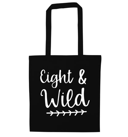 Eight and wild black tote bag