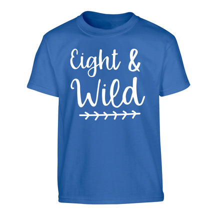 Eight and wild Children's blue Tshirt 12-13 Years