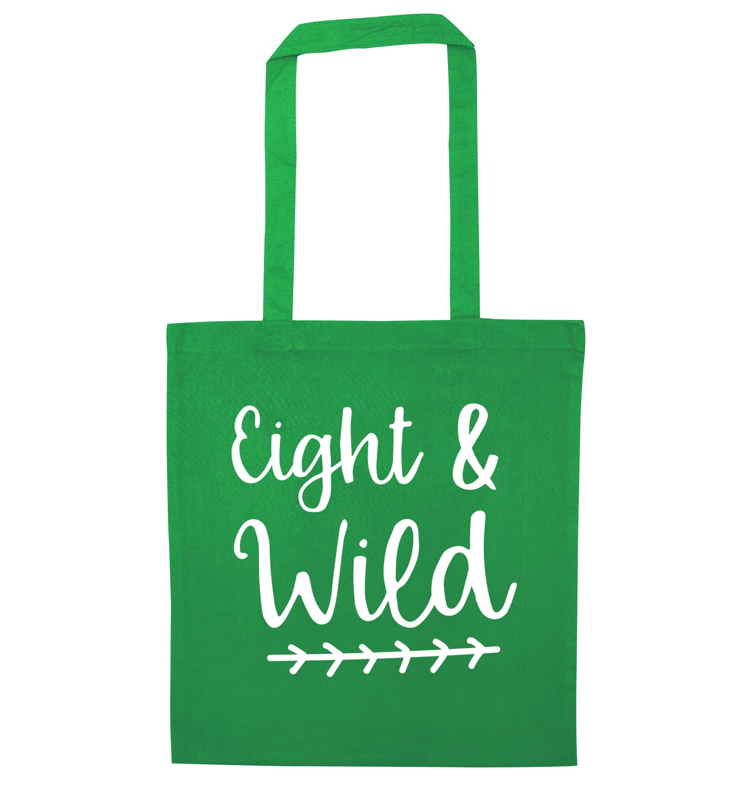 Eight and wild green tote bag