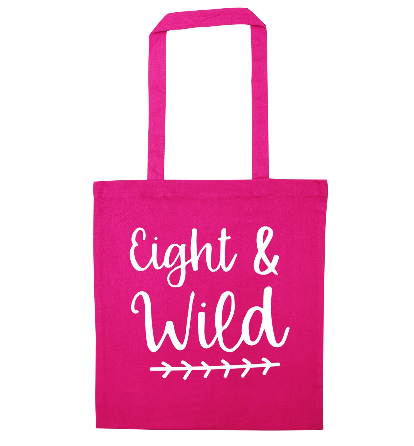 Eight and wild pink tote bag