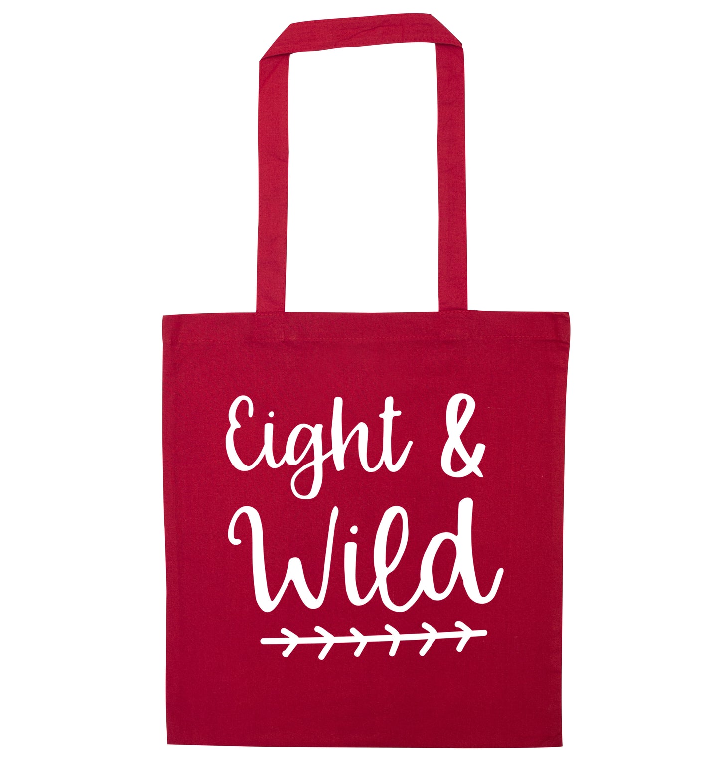 Eight and wild red tote bag