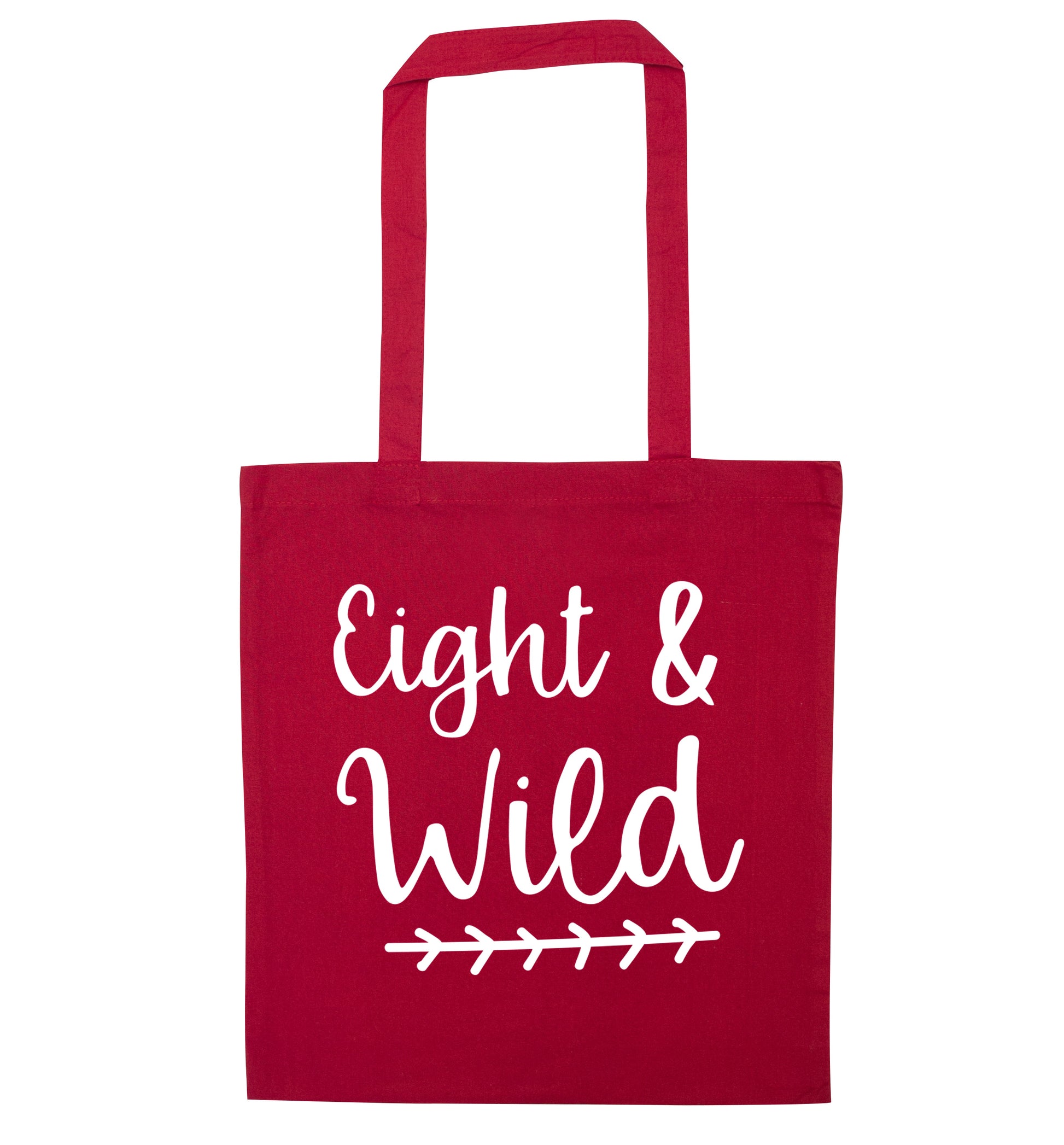 Eight and wild red tote bag