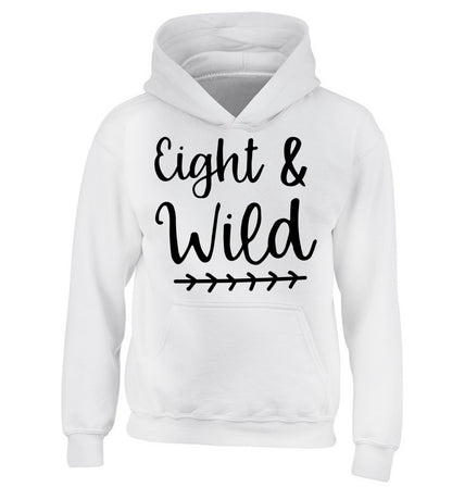Eight and wild children's white hoodie 12-13 Years