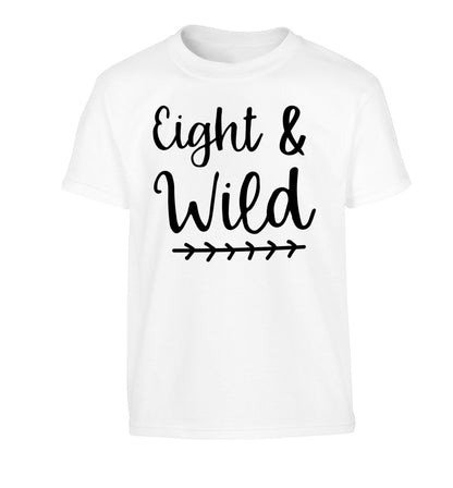 Eight and wild Children's white Tshirt 12-13 Years