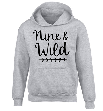 Nine and wild children's grey hoodie 12-13 Years