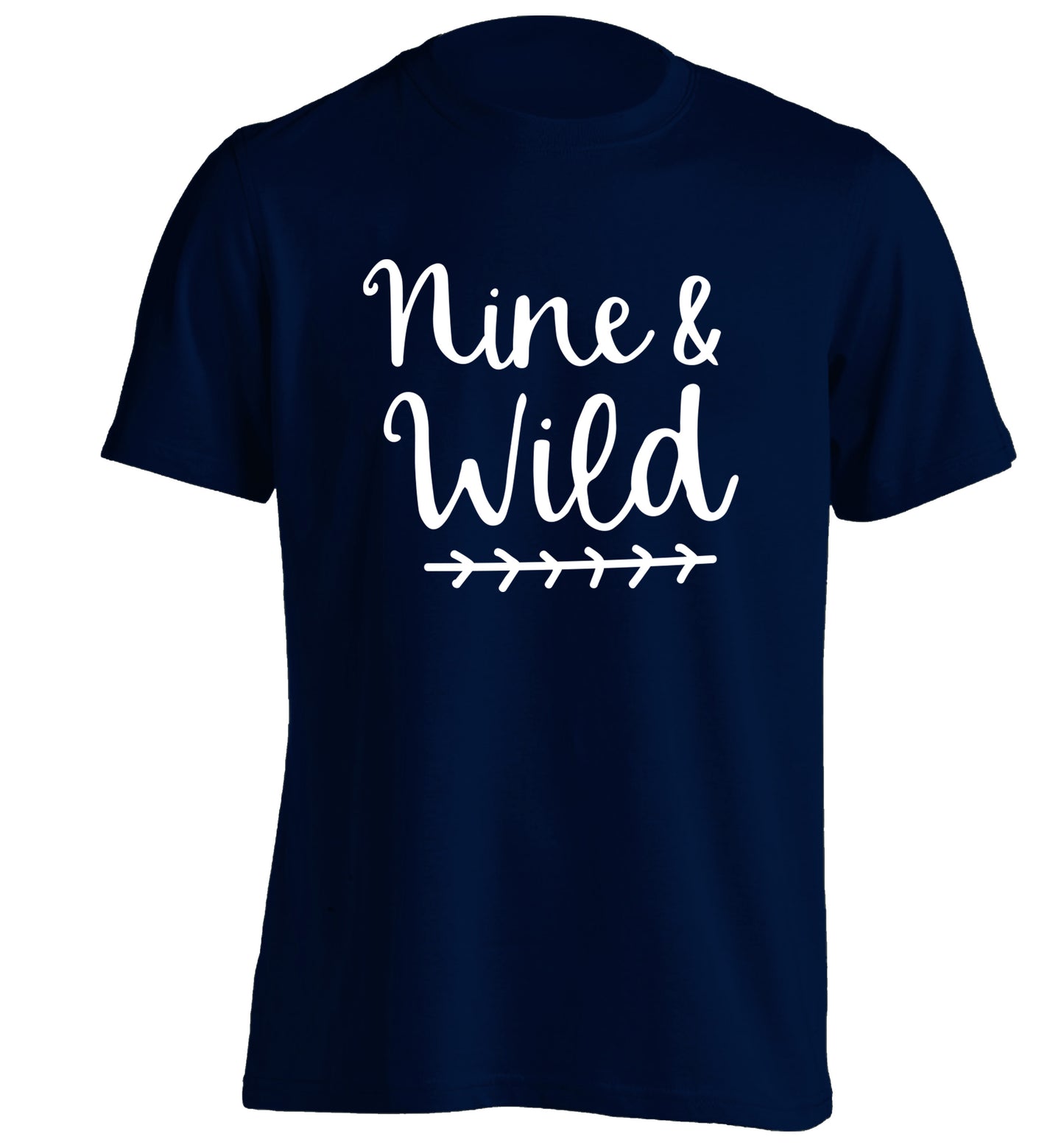 Nine and wild adults unisex navy Tshirt 2XL