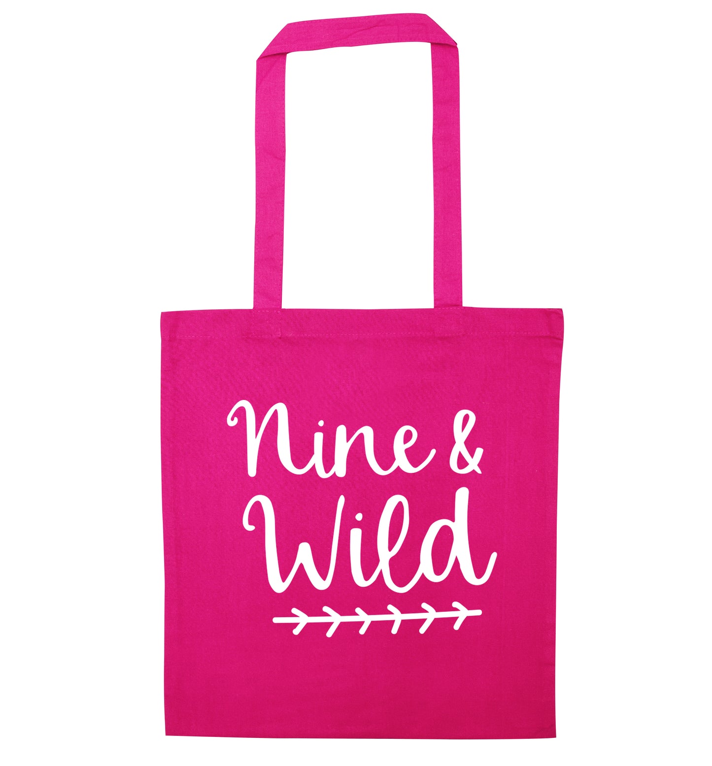 Nine and wild pink tote bag