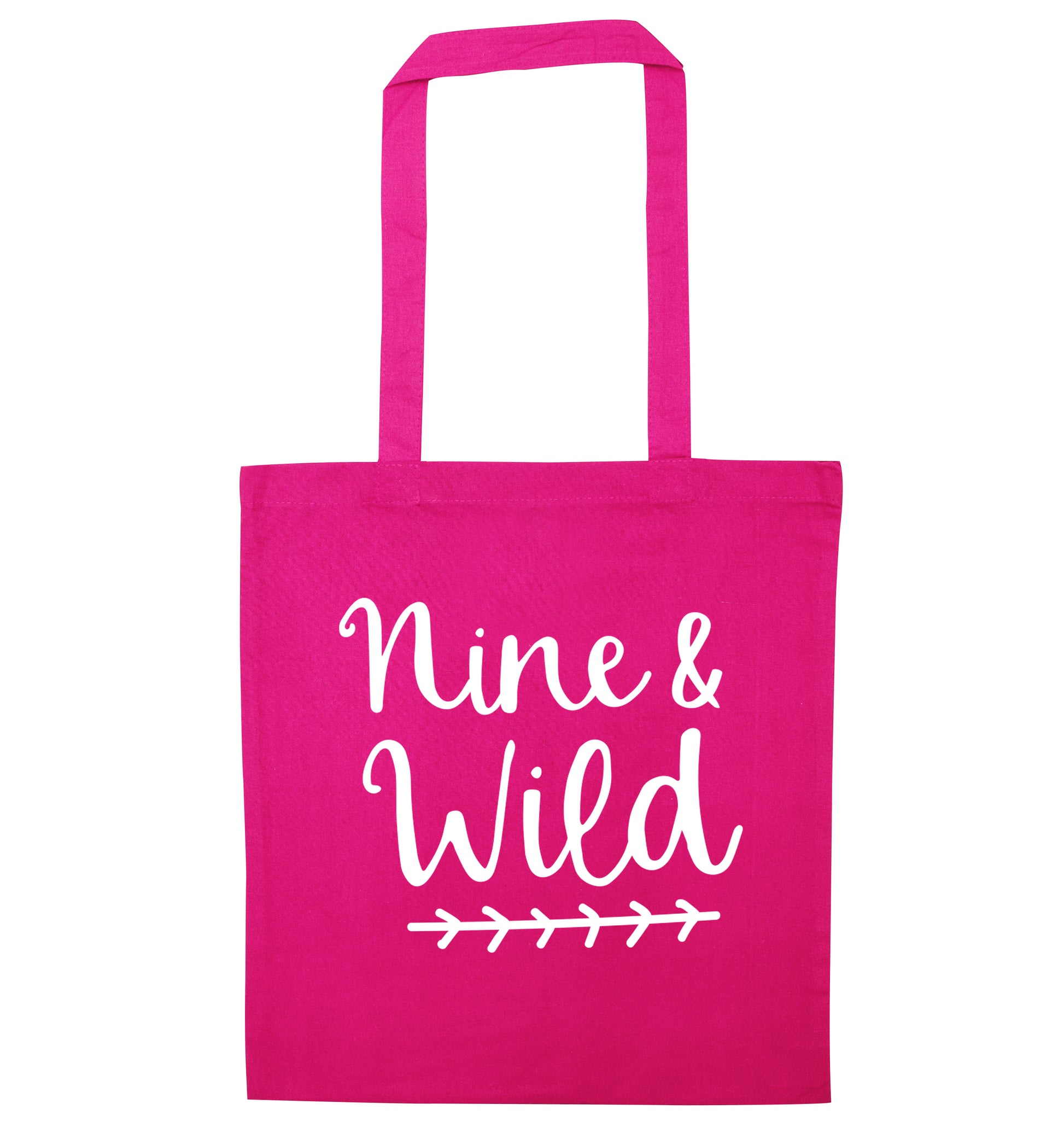 Nine and wild pink tote bag