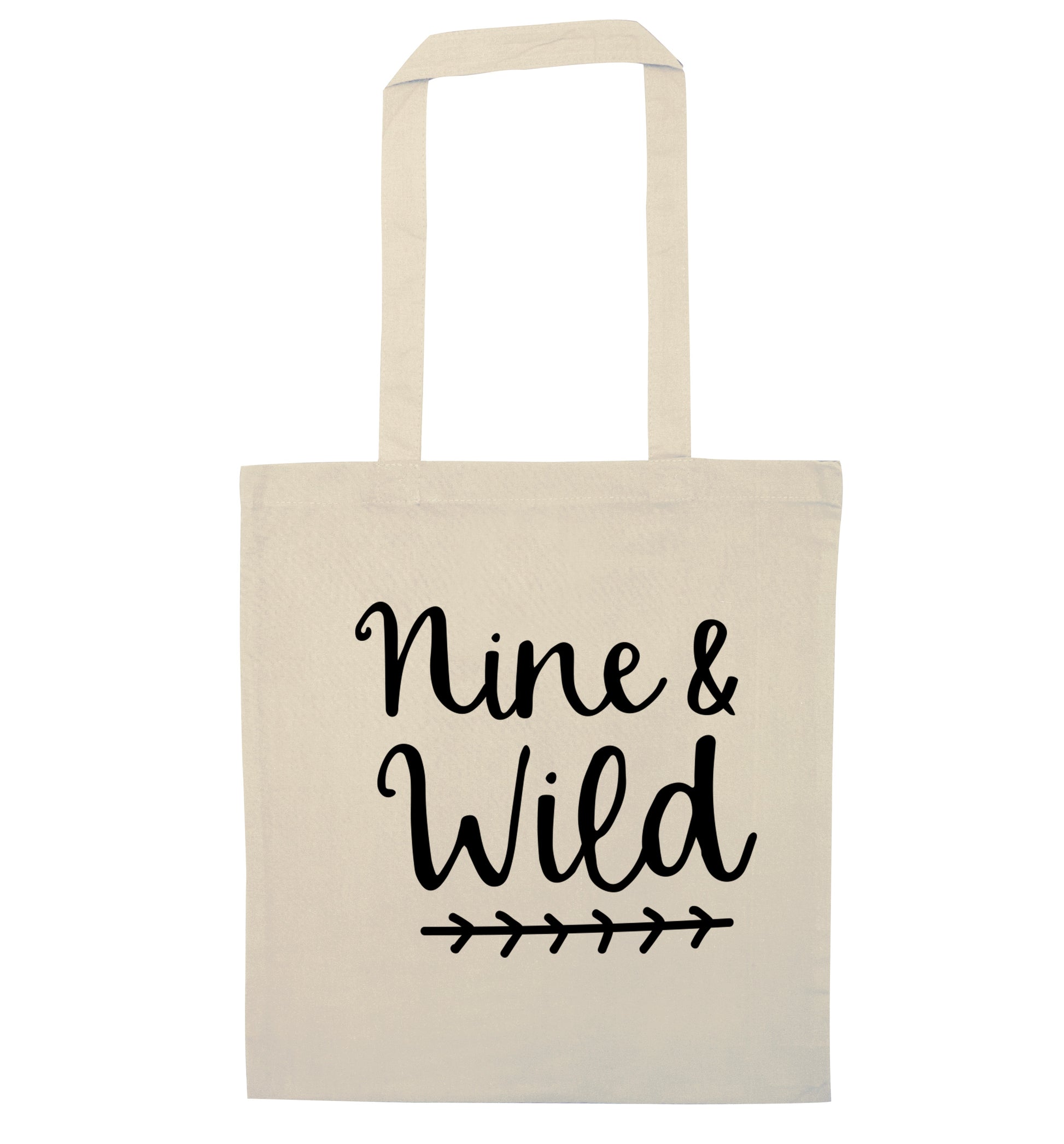 Nine and wild natural tote bag
