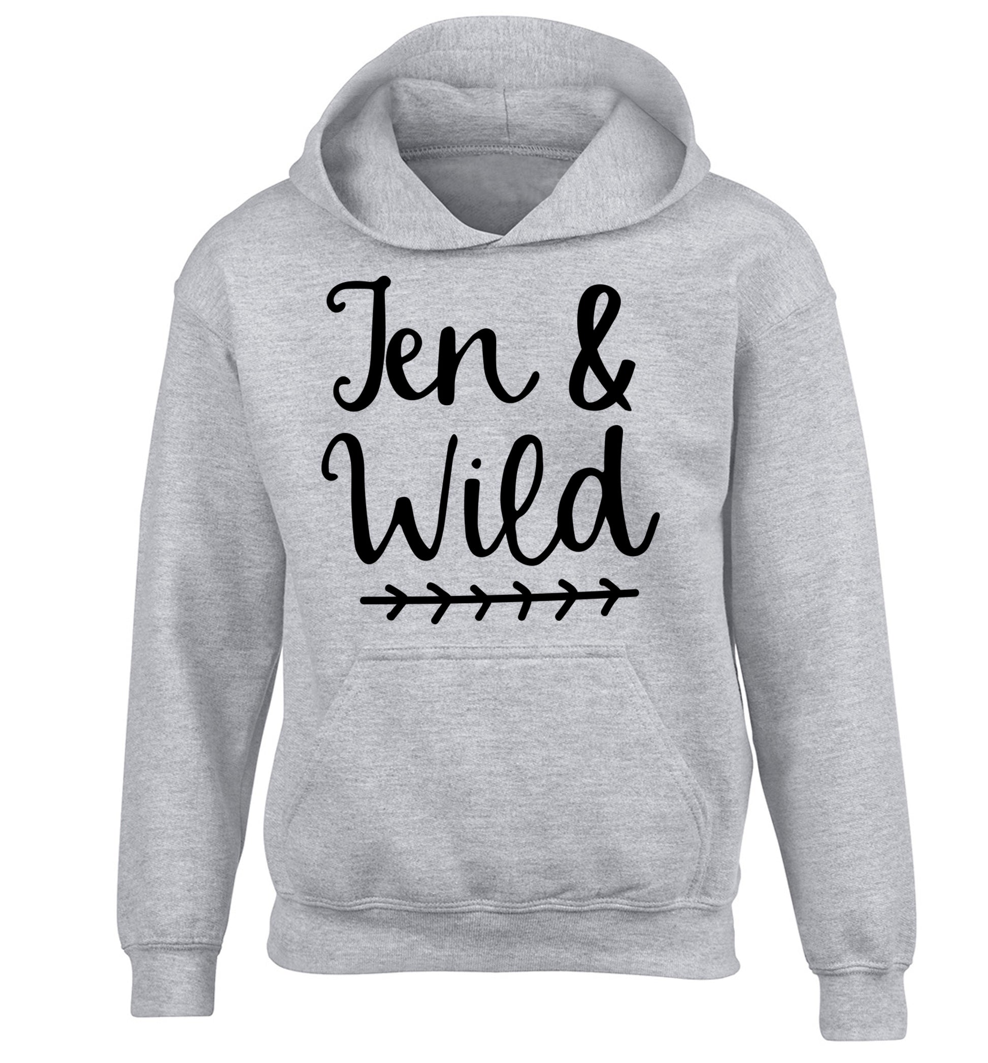 Ten and wild children's grey hoodie 12-13 Years