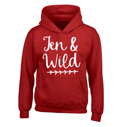Ten and wild children's red hoodie 12-13 Years