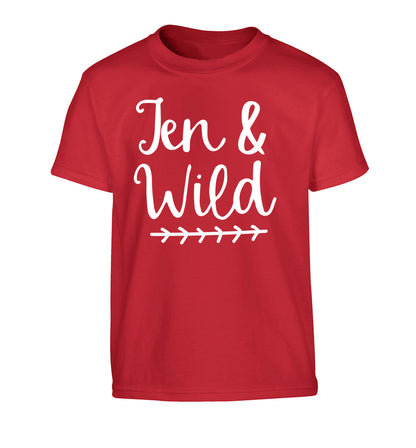 Ten and wild Children's red Tshirt 12-13 Years