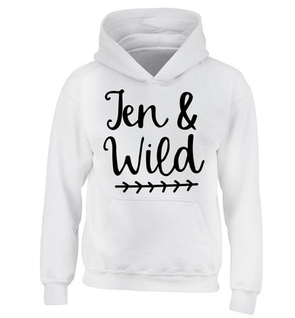 Ten and wild children's white hoodie 12-13 Years