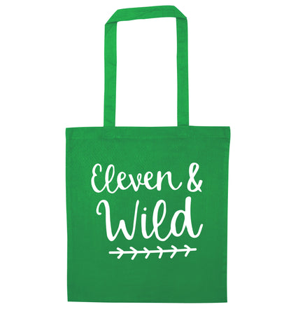 Eleven and wild green tote bag