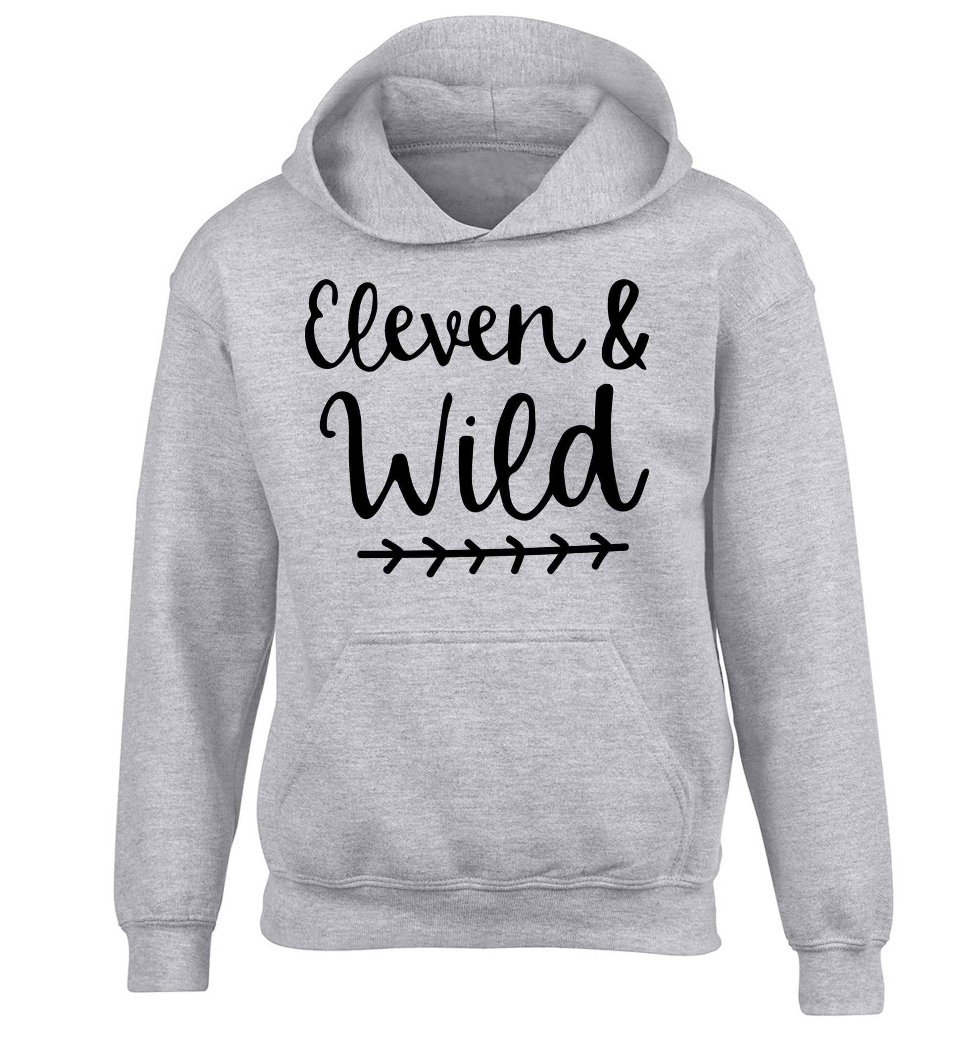 Eleven and wild children's grey hoodie 12-13 Years