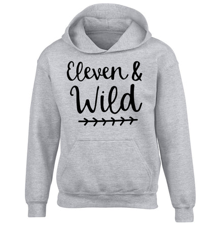 Eleven and wild children's grey hoodie 12-13 Years