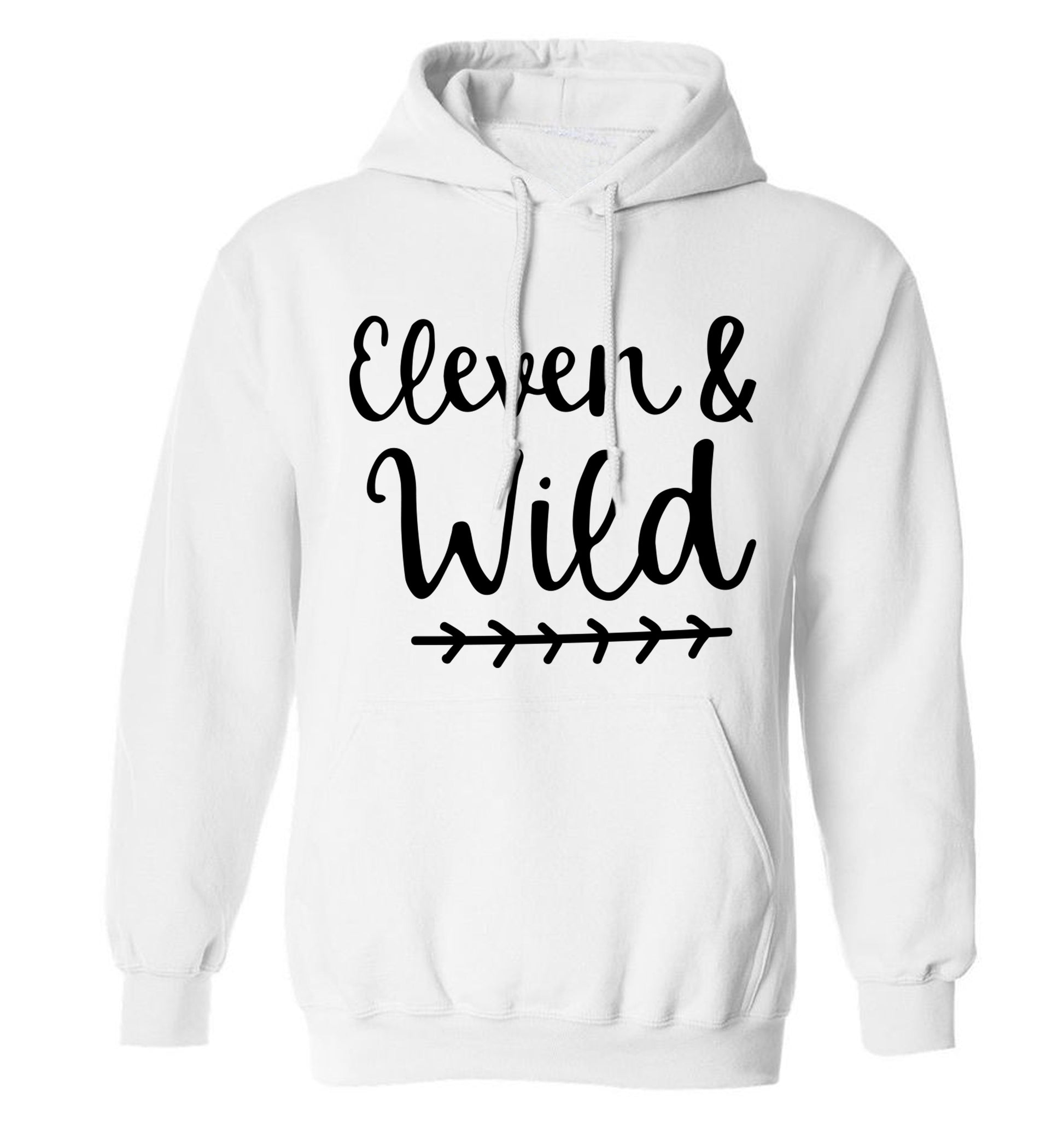 Eleven and wild adults unisex white hoodie 2XL