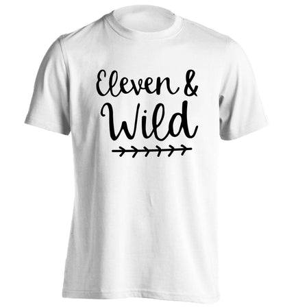 Eleven and wild adults unisex white Tshirt 2XL