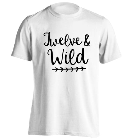Twelve and wild adults unisex white Tshirt 2XL