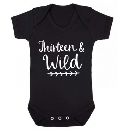 Thirteen and wild Baby Vest black 18-24 months