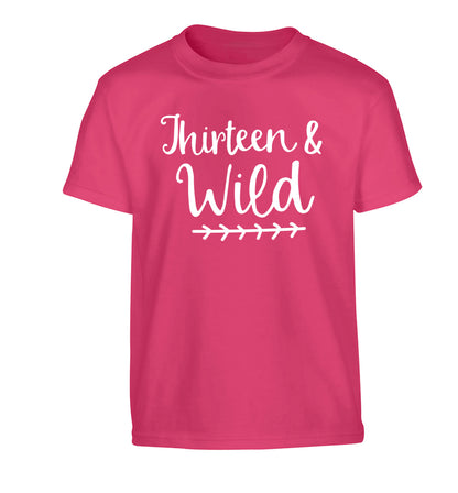 Thirteen and wild Children's pink Tshirt 12-13 Years