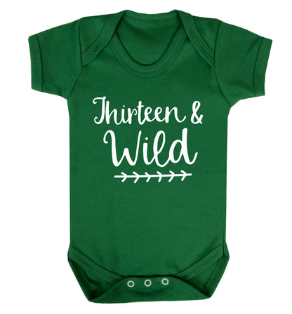 Thirteen and wild Baby Vest green 18-24 months