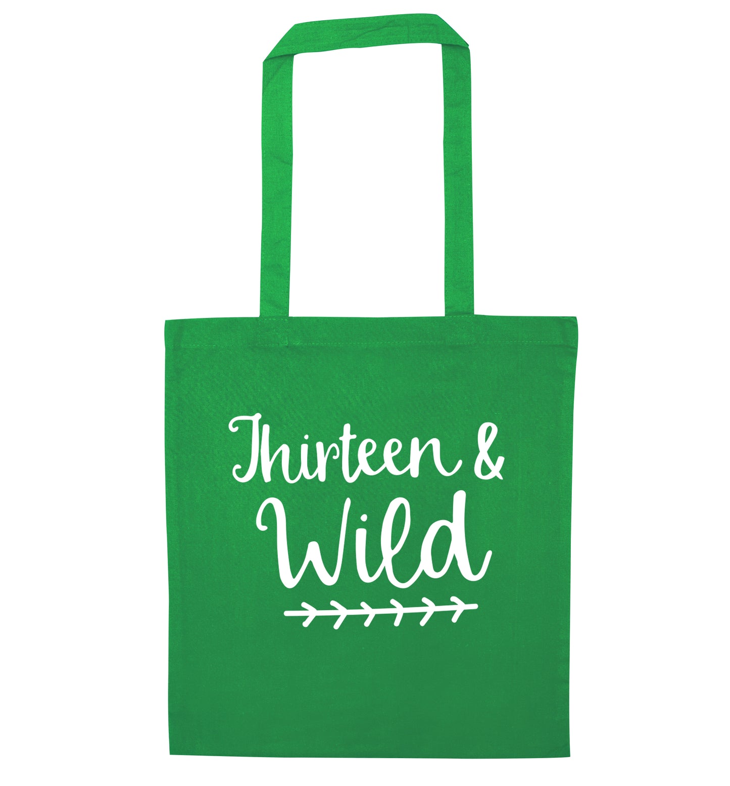 Thirteen and wild green tote bag