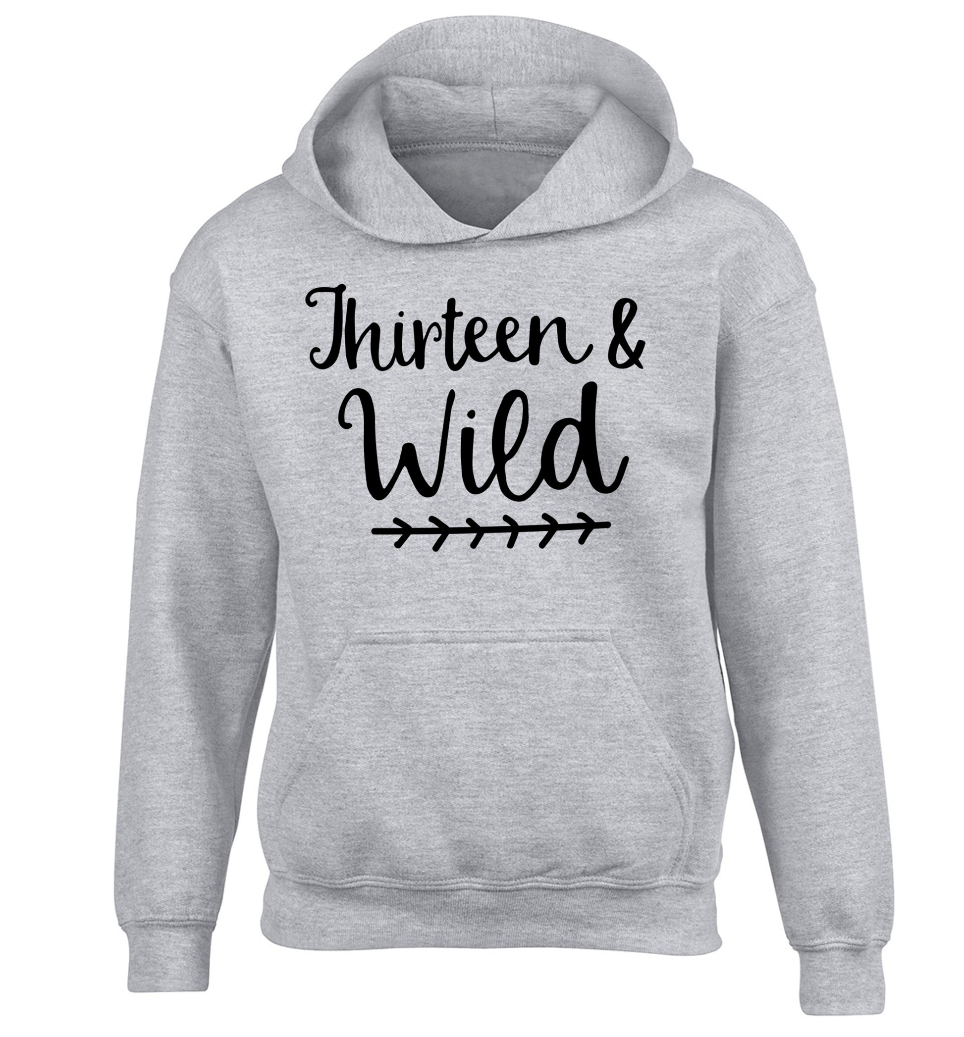 Thirteen and wild children's grey hoodie 12-13 Years