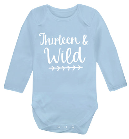 Thirteen and wild Baby Vest long sleeved pale blue 6-12 months