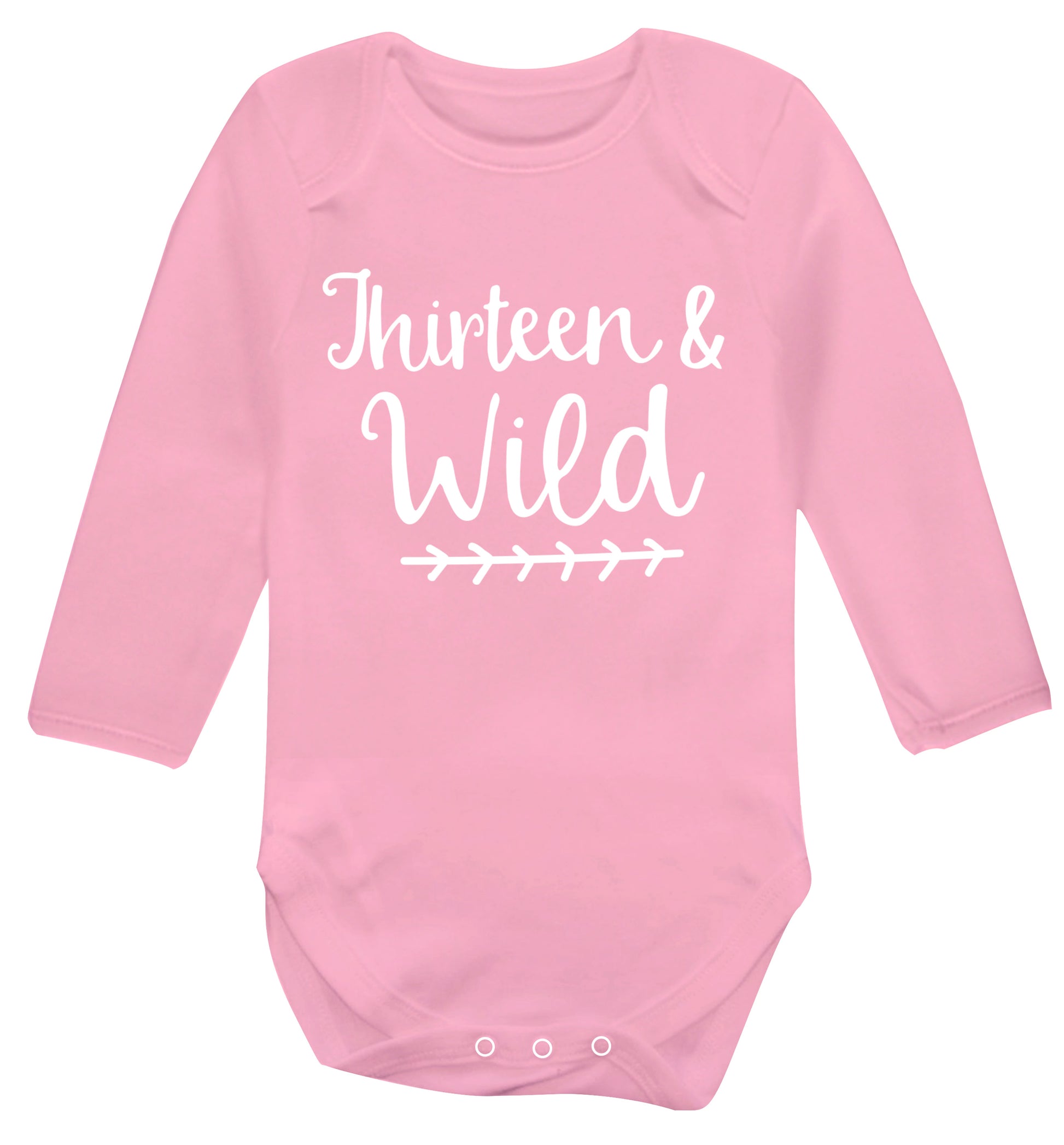 Thirteen and wild Baby Vest long sleeved pale pink 6-12 months