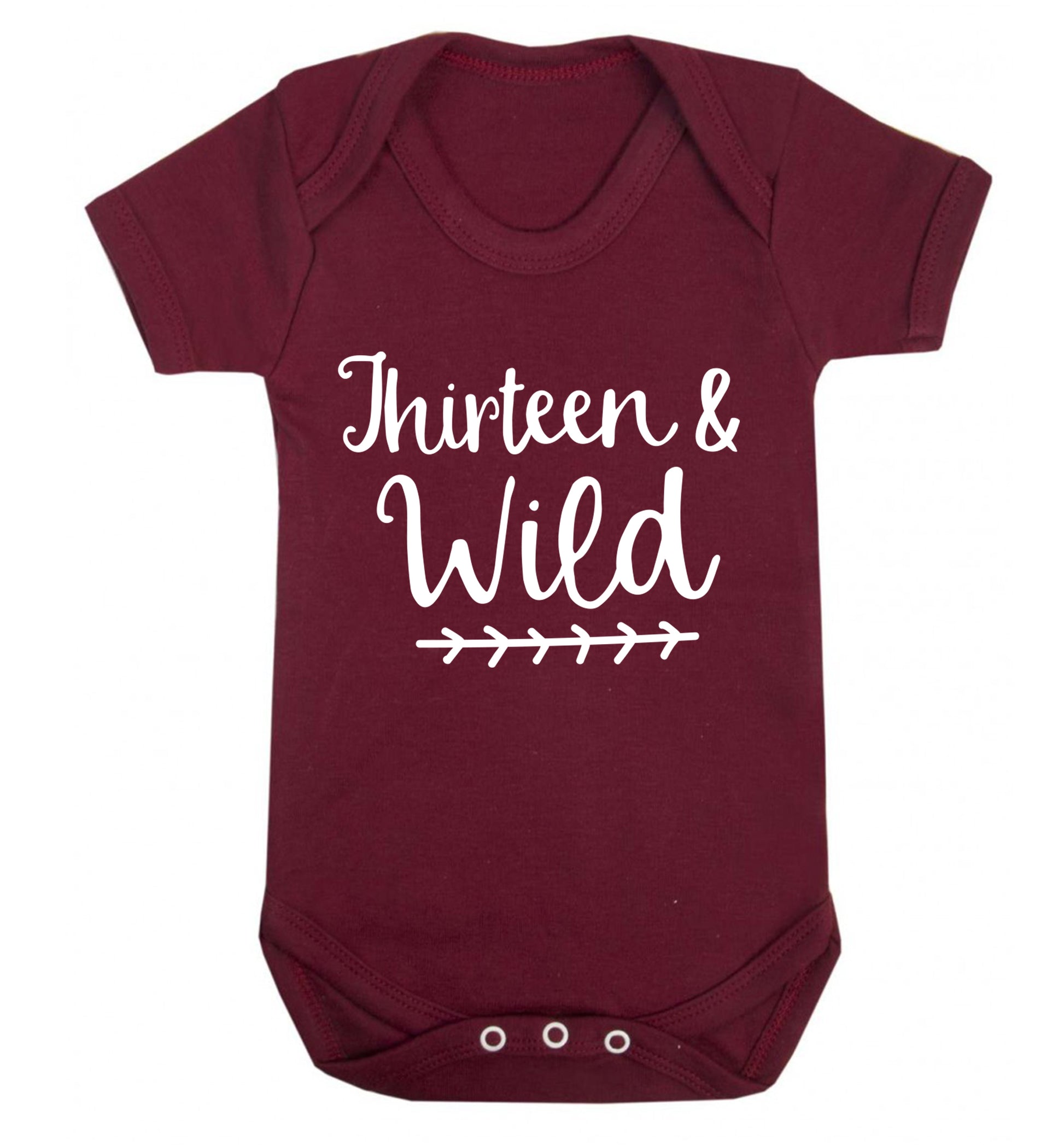 Thirteen and wild Baby Vest maroon 18-24 months