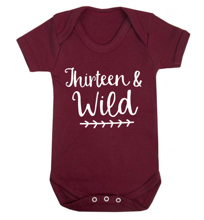 Thirteen and wild Baby Vest maroon 18-24 months