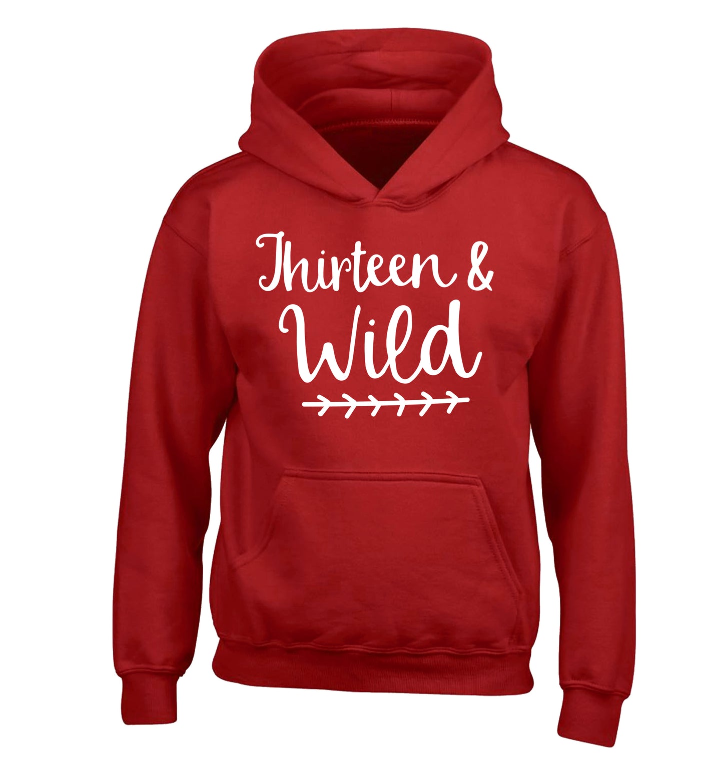 Thirteen and wild children's red hoodie 12-13 Years