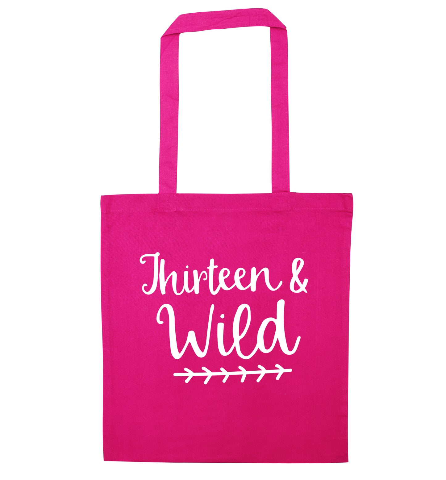 Thirteen and wild pink tote bag