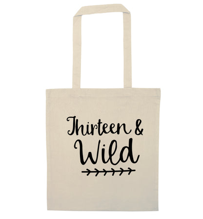 Thirteen and wild natural tote bag