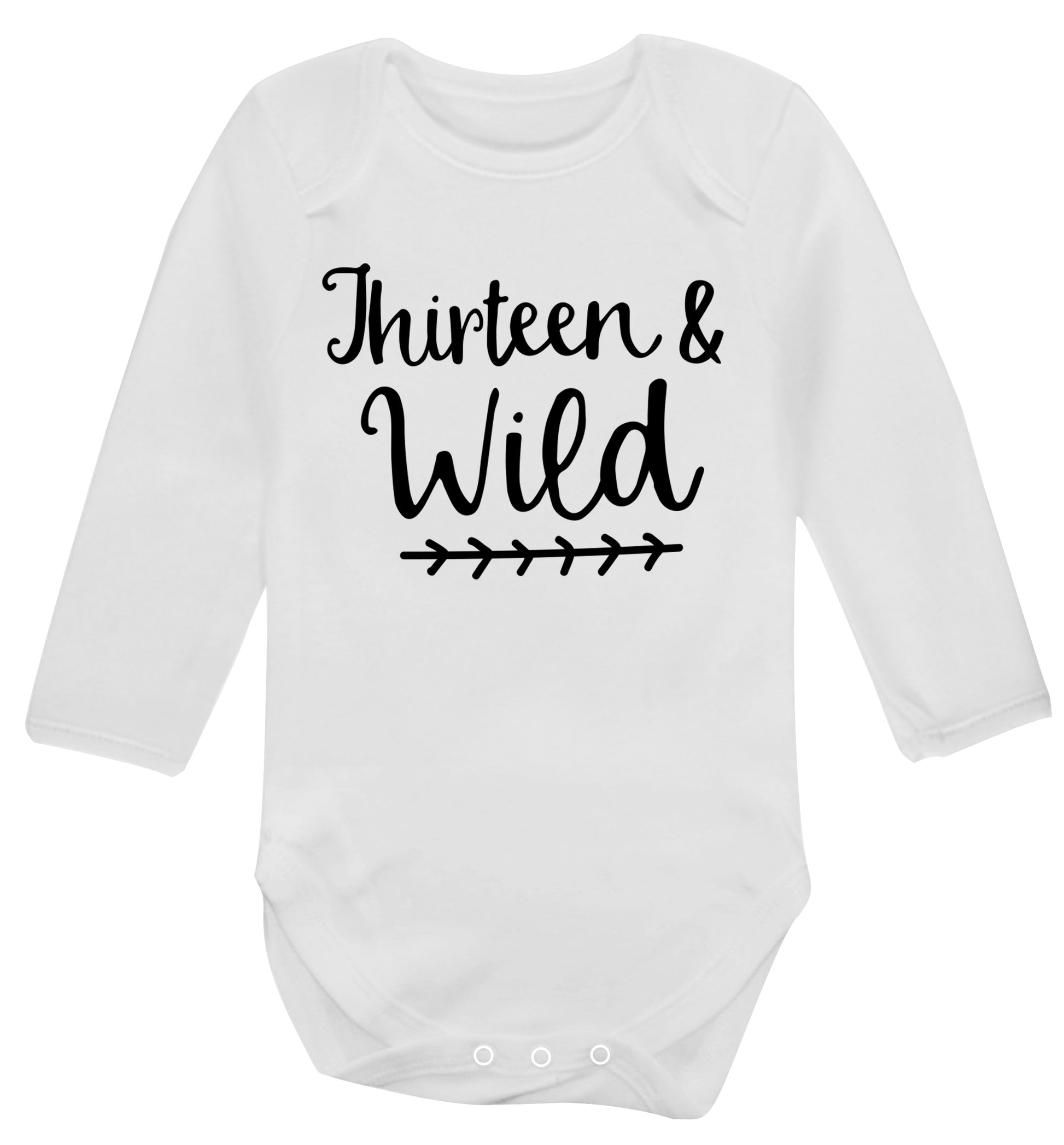 Thirteen and wild Baby Vest long sleeved white 6-12 months