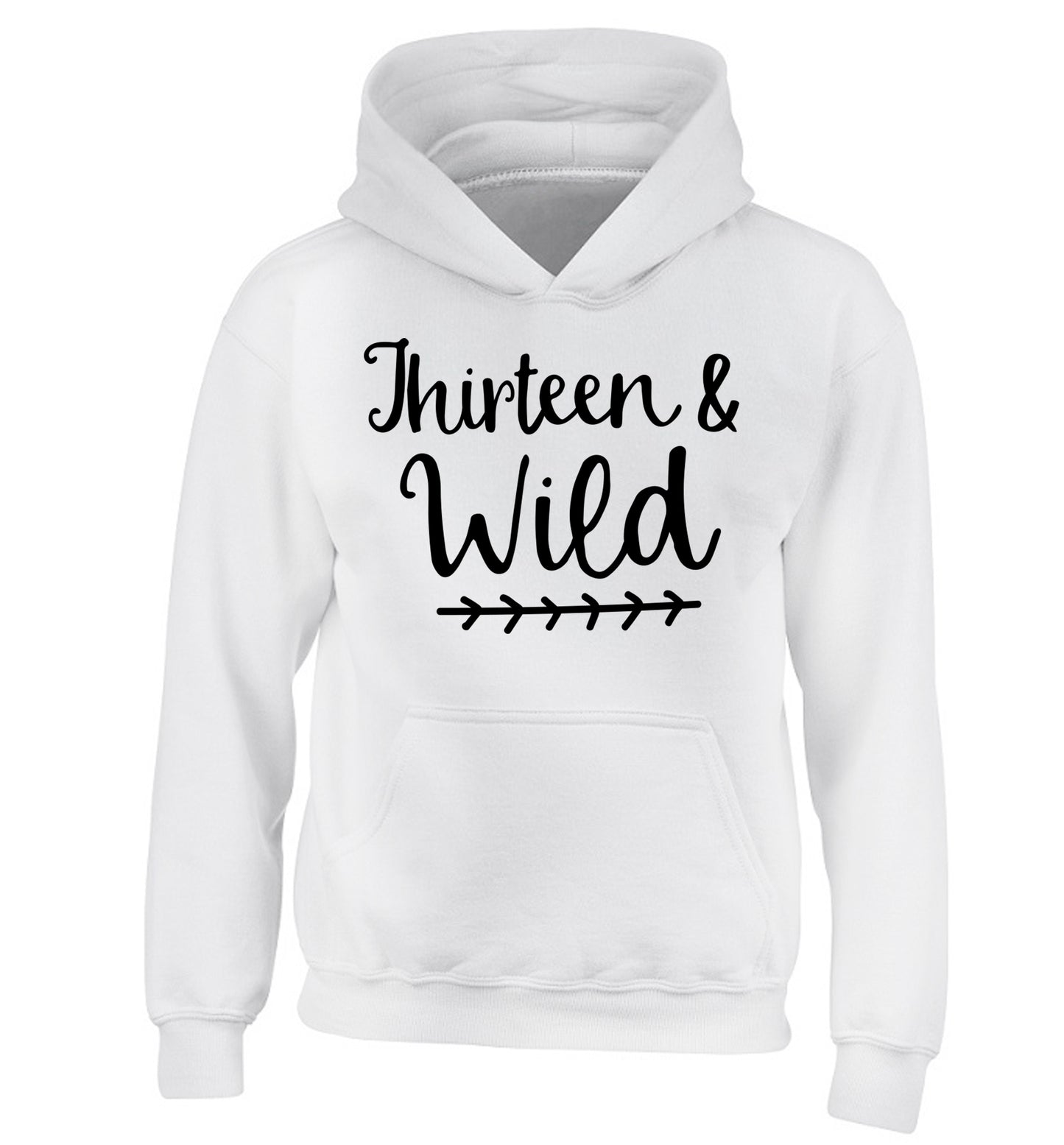 Thirteen and wild children's white hoodie 12-13 Years