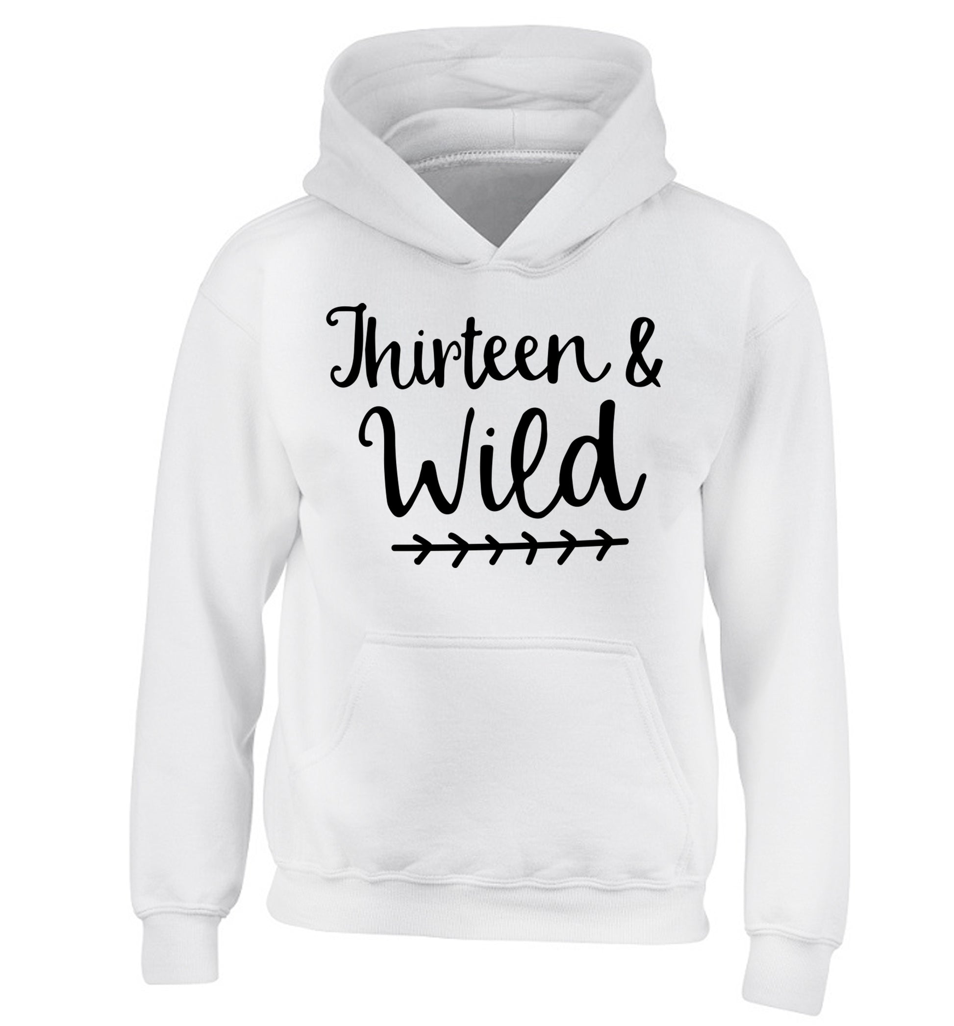 Thirteen and wild children's white hoodie 12-13 Years