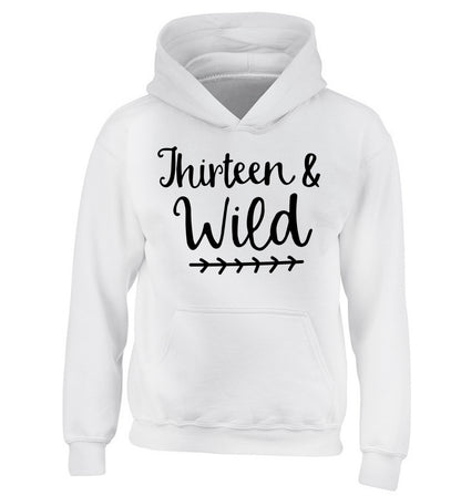 Thirteen and wild children's white hoodie 12-13 Years